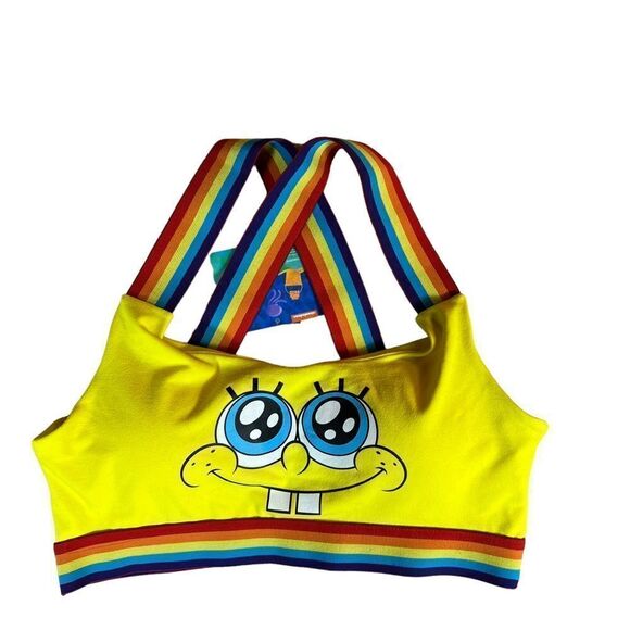Hot Topic SpongeBob SquarePants Rainbow Sports Bra - Picture 3 of 7